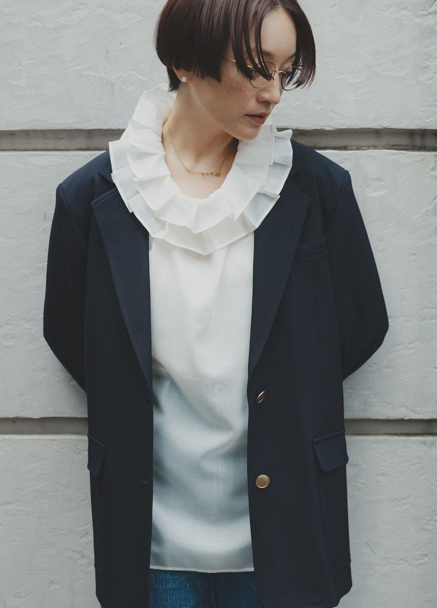 荷葉領兩穿襯衫